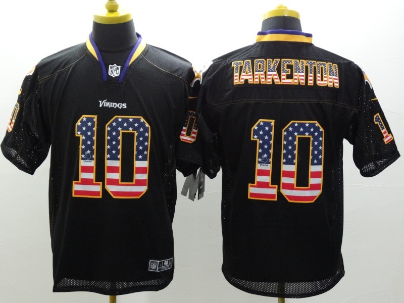 Men's Minnesota Vikings Fran Tarkenton #10 Black Jersey